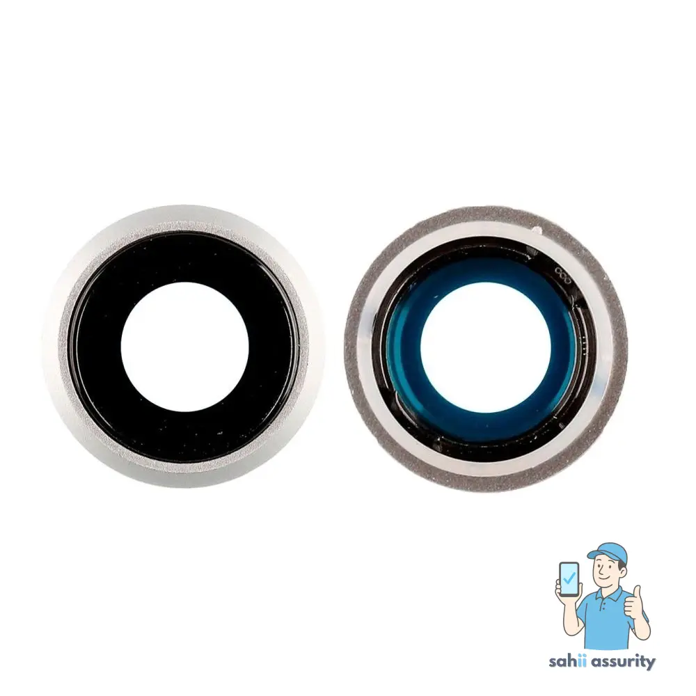 Camera Lens Glass with Frame for Apple iPhone 8 White